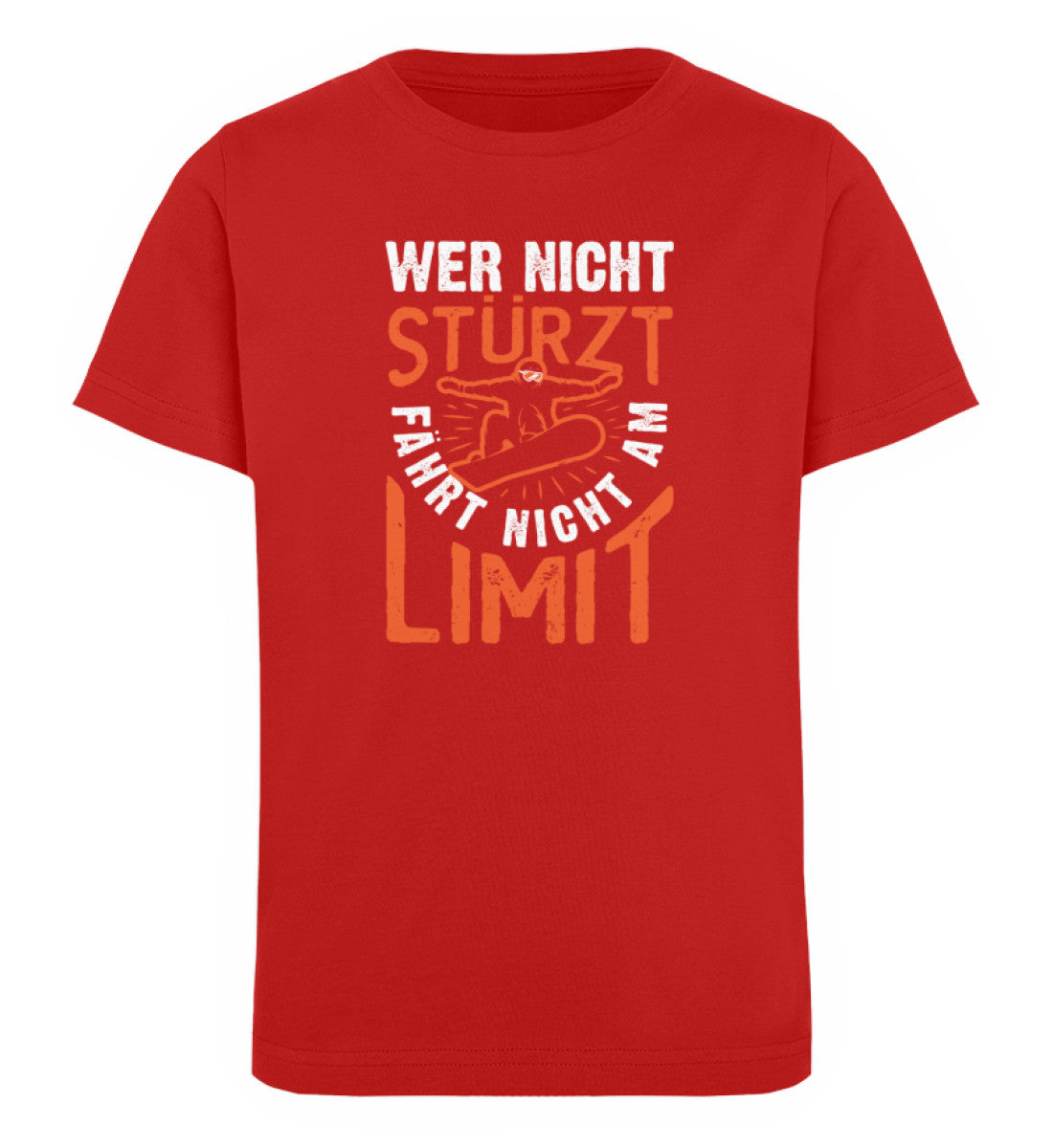 Wer nicht Stürzt fährt nicht am Limit - Kinder Premium Organic T-Shirt Rot