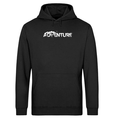 Adventure. - Unisex Organic Hoodie berge camping wandern Schwarz