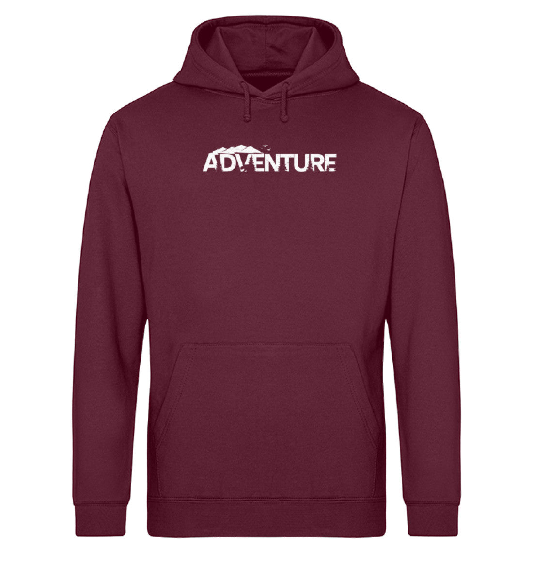 Adventure. - Unisex Organic Hoodie berge camping wandern Weinrot