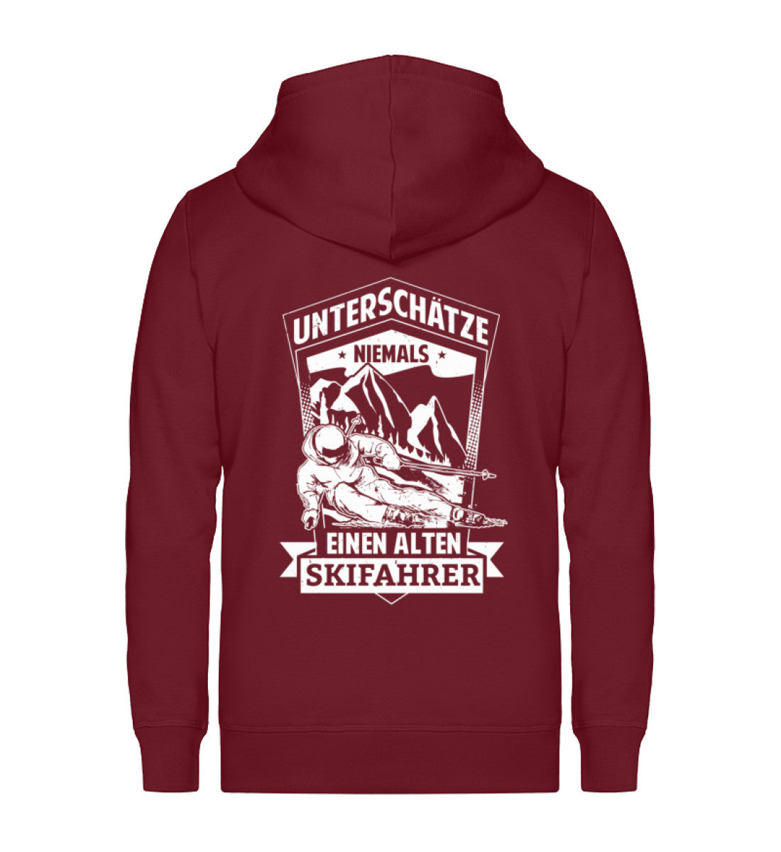 Unterschätze niemals nen alten ~ - Unisex Premium Organic Sweatjacke Weinrot