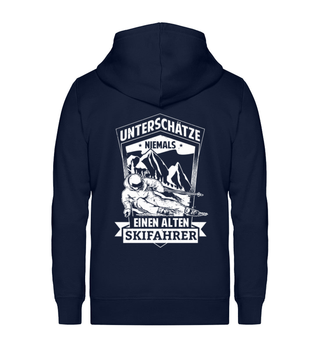 Unterschätze niemals nen alten ~ - Unisex Premium Organic Sweatjacke Navyblau