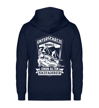 Unterschätze niemals nen alten ~ - Unisex Premium Organic Sweatjacke Navyblau