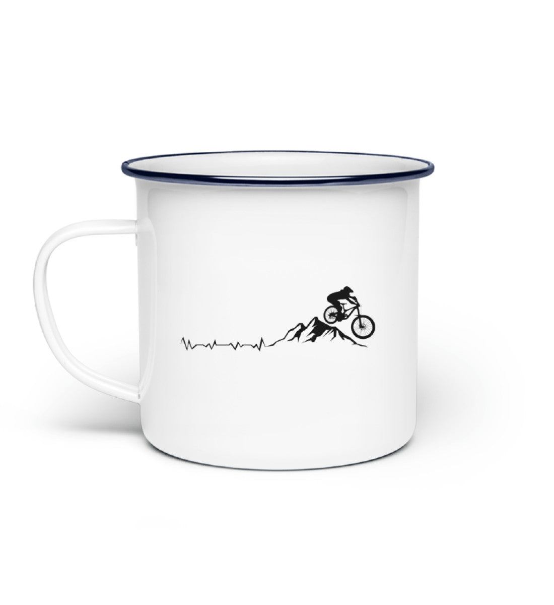 Herzschlag Mountainbiken - Emaille Tasse mountainbike