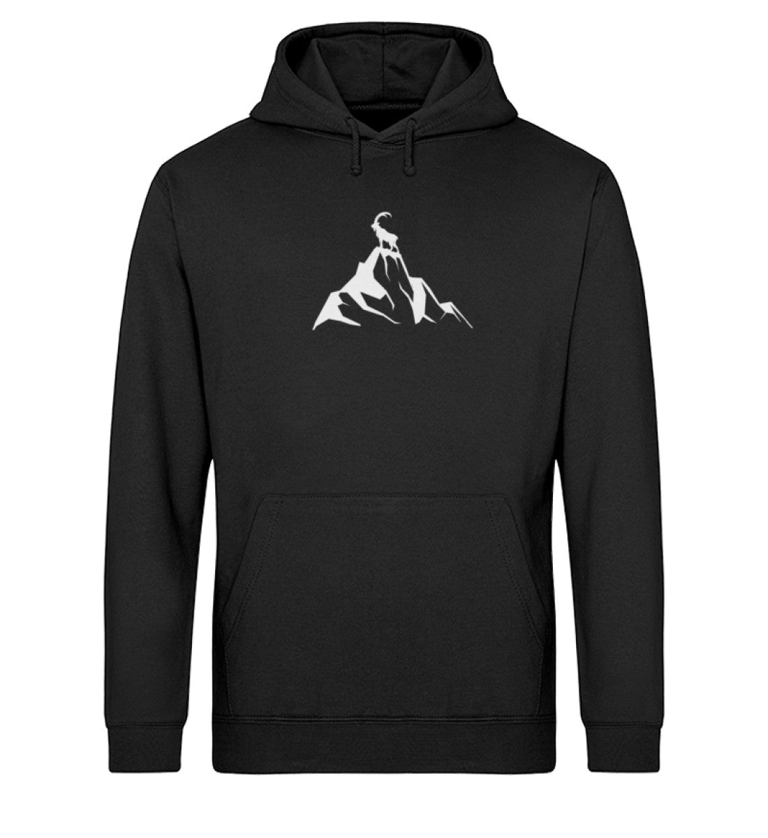 Steinbock am Berg - Unisex Organic Hoodie' berge wandern Schwarz