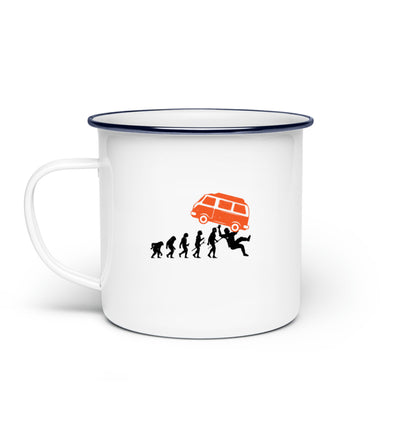 Evolution und Camping Van - Emaille Tasse camping Default Title