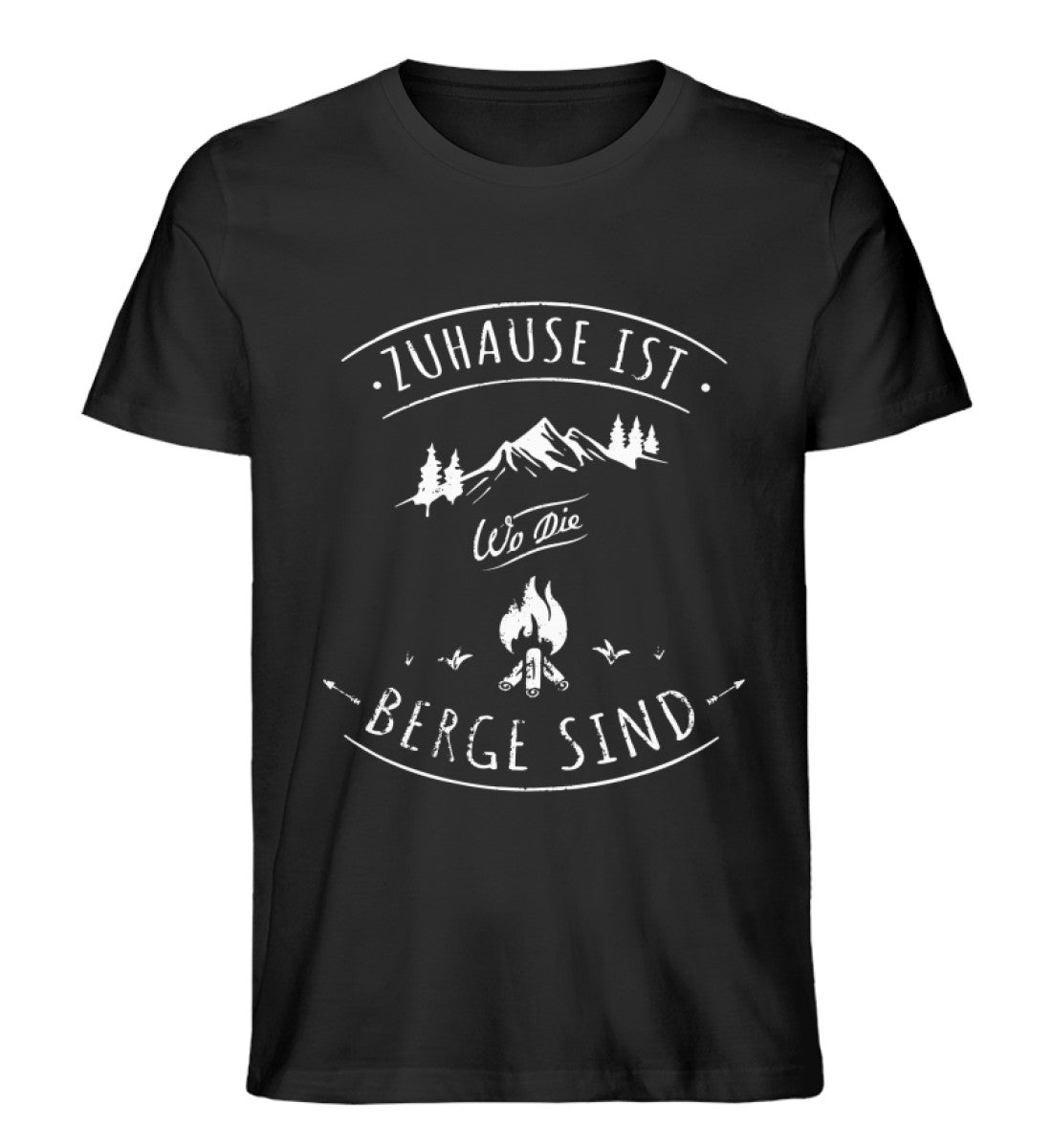 Zuhause ist da wo die Berge sind - Herren Organic T-Shirt berge Schwarz