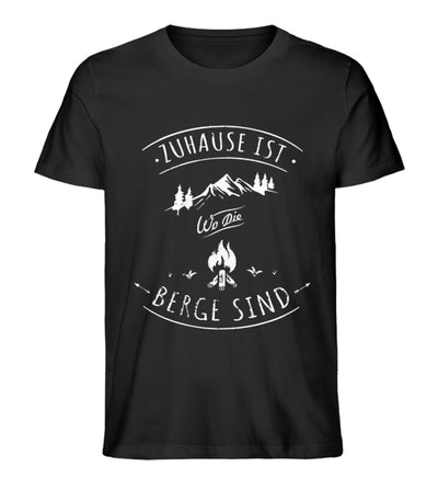 Zuhause ist da wo die Berge sind - Herren Organic T-Shirt berge Schwarz