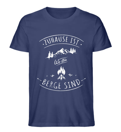 Zuhause ist da wo die Berge sind - Herren Organic T-Shirt berge Navyblau