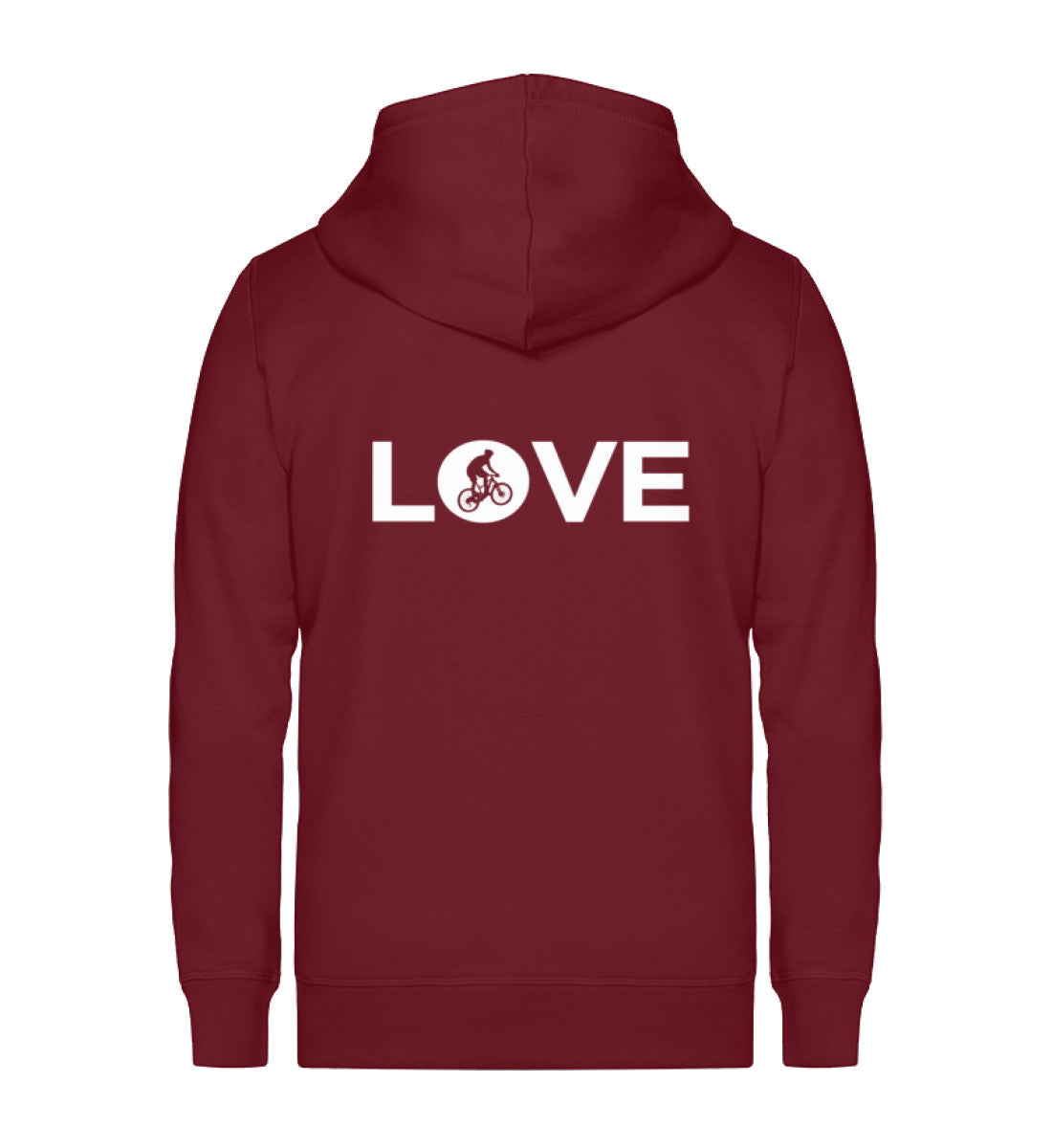 LOVE - Mountainbiker - Radfahrer - Unisex Premium Organic Sweatjacke fahrrad mountainbike Weinrot