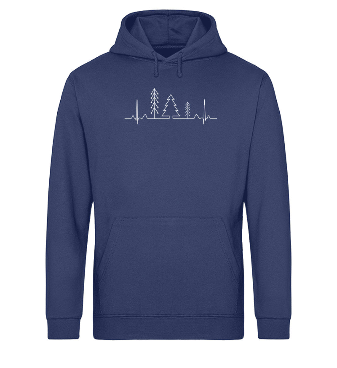 Herzschlag Wald - Unisex Organic Hoodie camping wandern Navyblau