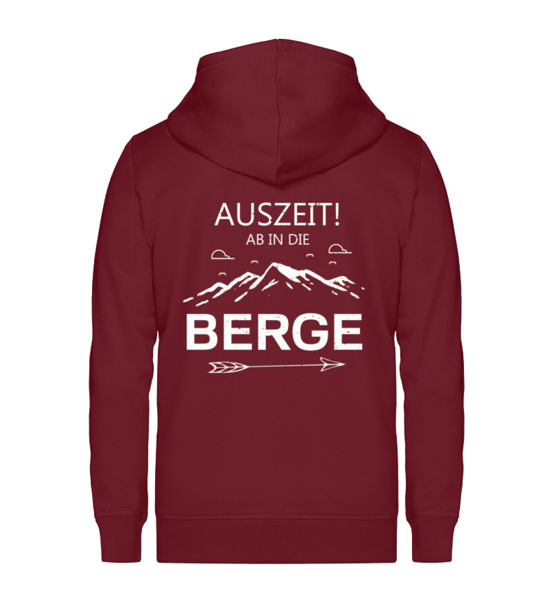 Auszeit ab in die Berge - Unisex Premium Organic Sweatjacke Weinrot