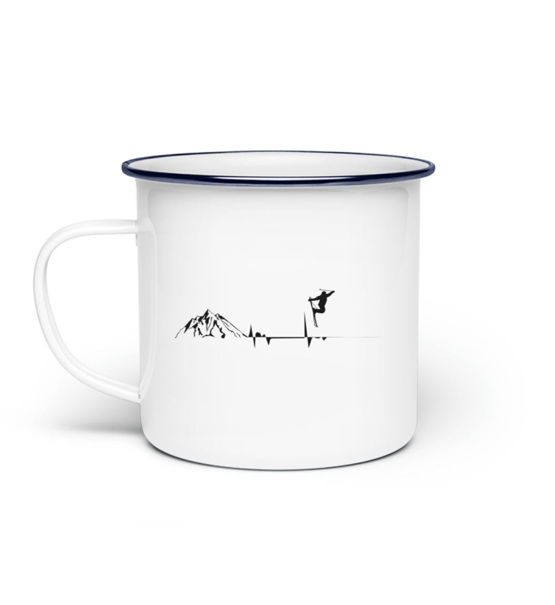 Herzschlag Skier - Emaille Tasse ski