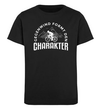 Gegenwind formt den Charakter - Kinder Premium Organic T-Shirt fahrrad mountainbike Schwarz