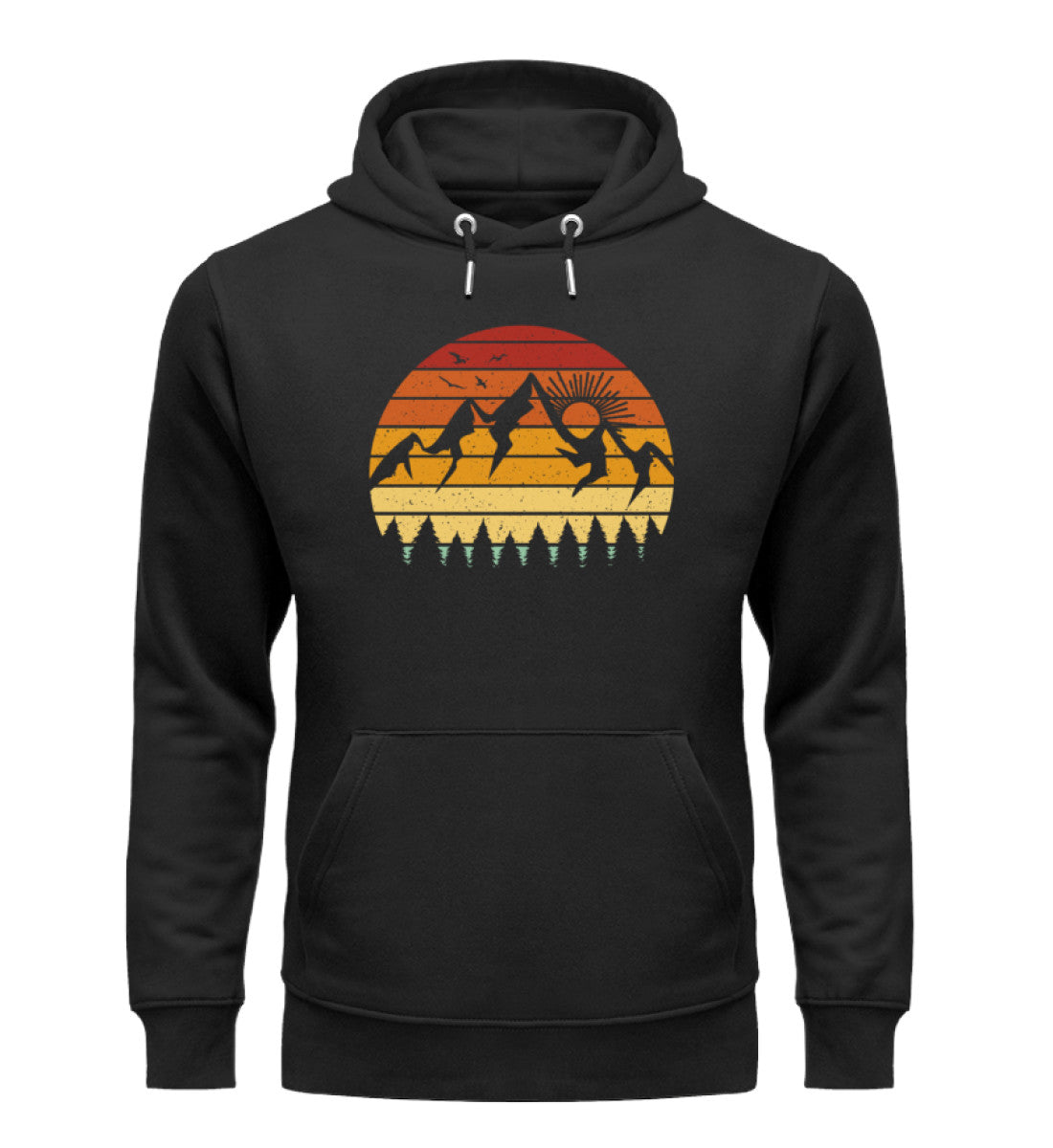 Berge Vintage - Unisex Premium Organic Hoodie berge Schwarz