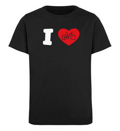 I Love Fahrrad - Kinder Premium Organic T-Shirt fahrrad mountainbike Schwarz