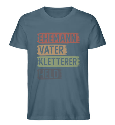 Ehemann, Vater, Kletterer, Held - Herren Premium Organic T-Shirt klettern Stargazer