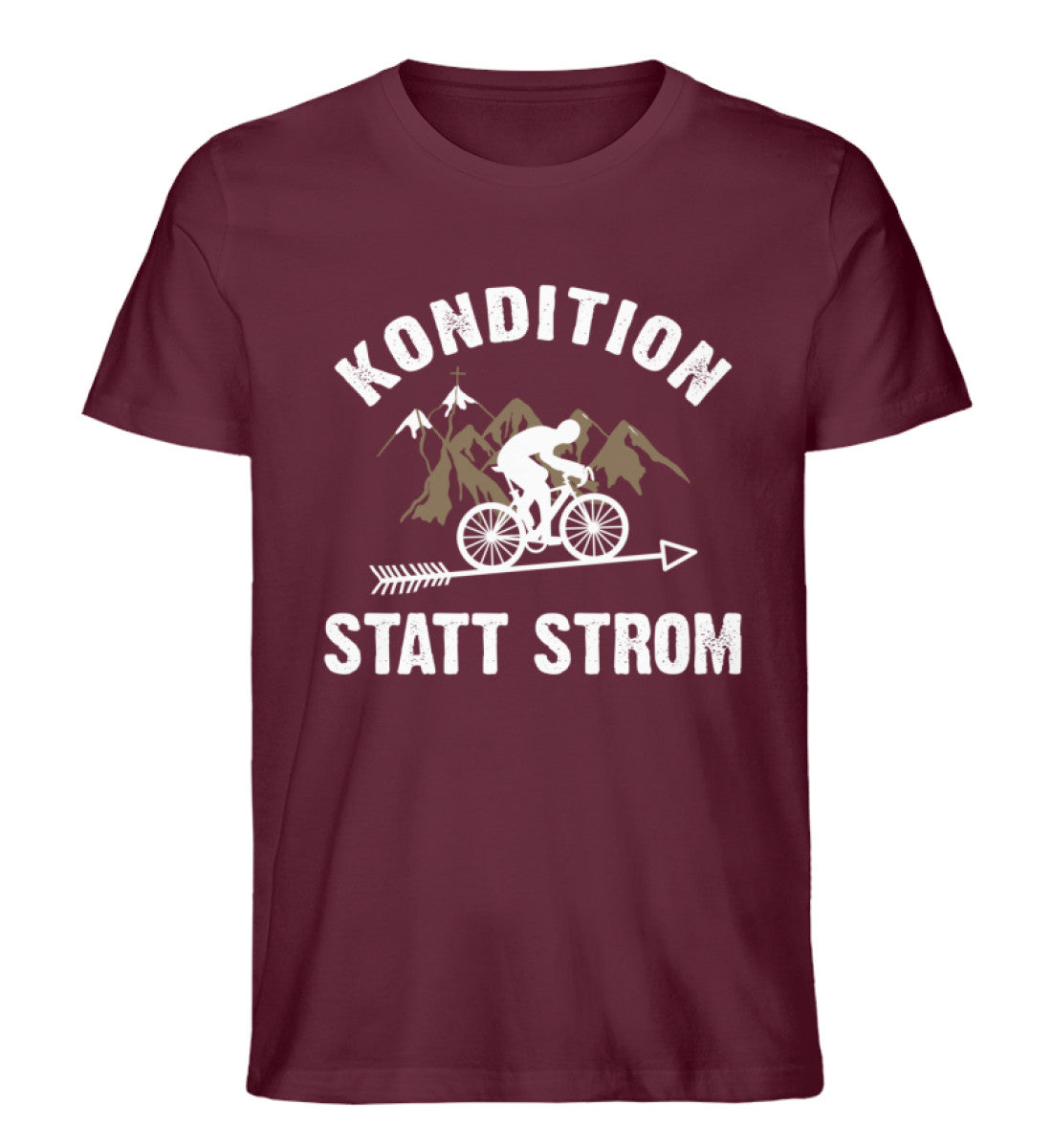 Kondition statt Strom - Herren Premium Organic T-Shirt fahrrad mountainbike Weinrot