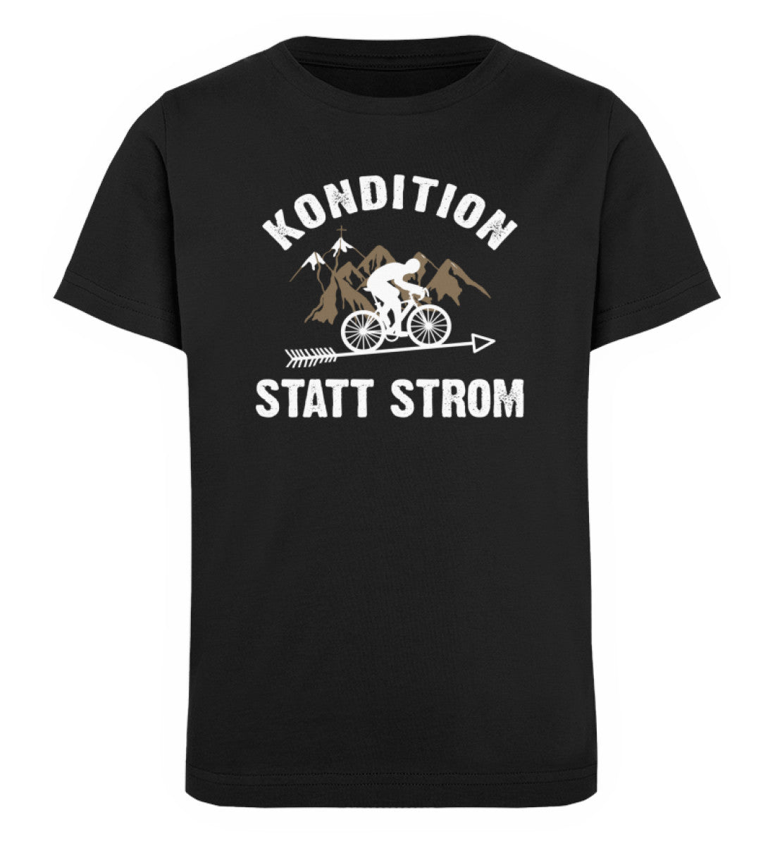 Kondition statt Strom - Kinder Premium Organic T-Shirt fahrrad mountainbike Schwarz