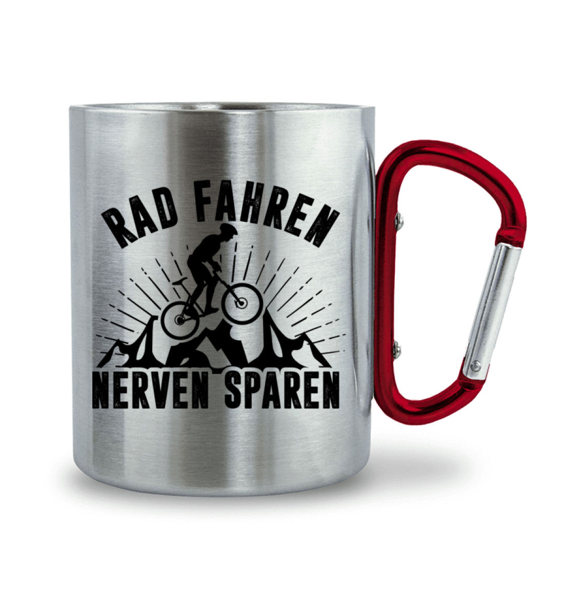 Rad fahren Nerven sparen - Karabiner Tasse fahrrad 330ml