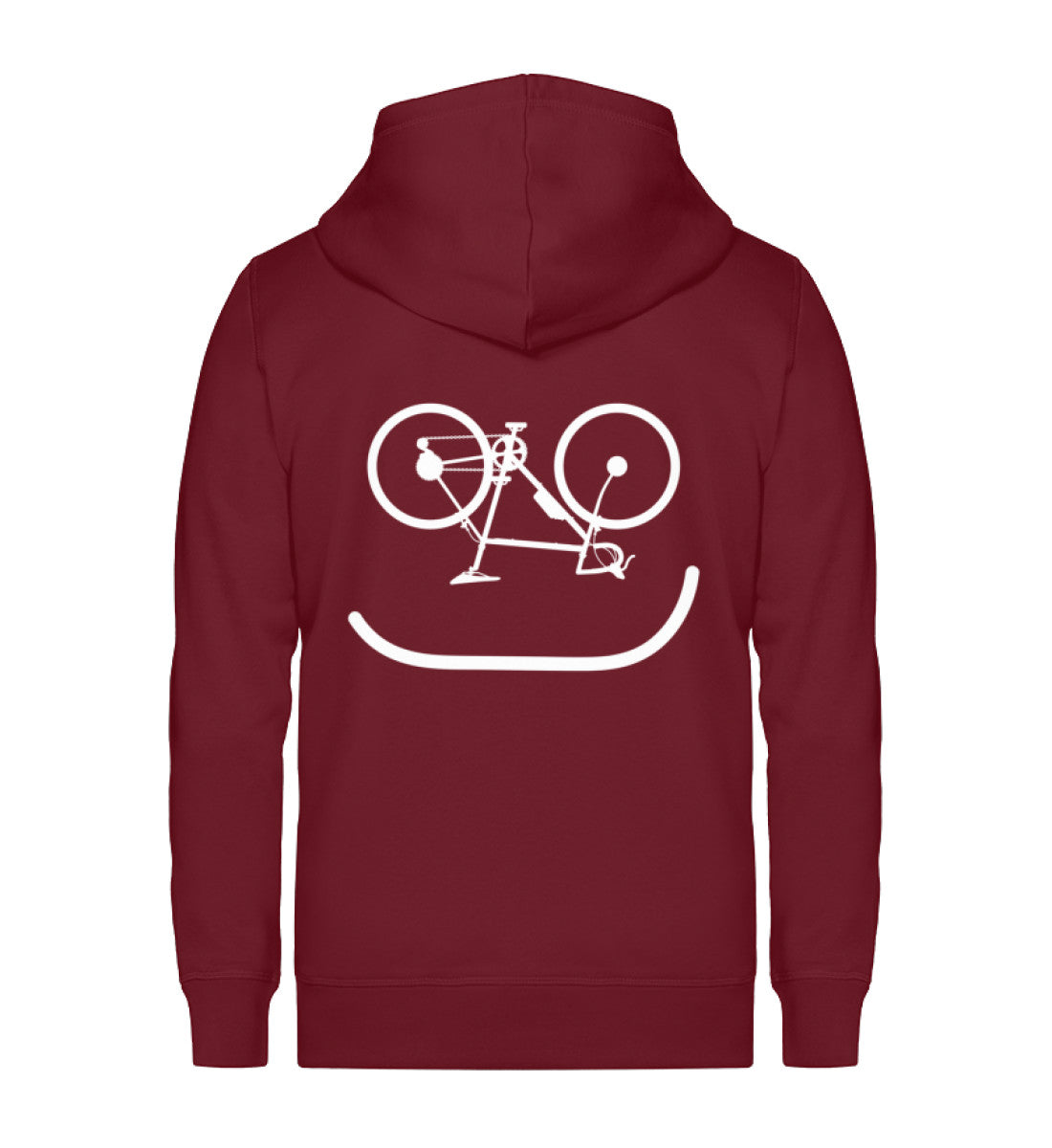 Fahrrad Emoji -Unisex Premium Organic Sweatjacke Weinrot