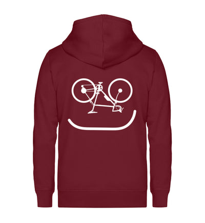 Fahrrad Emoji -Unisex Premium Organic Sweatjacke Weinrot