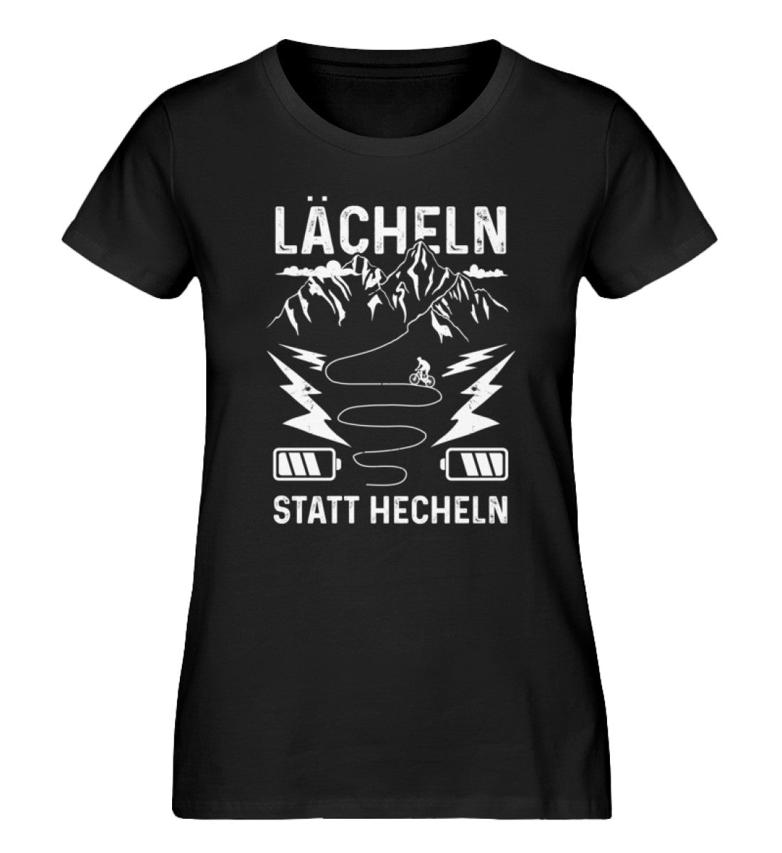 Lächeln statt hecheln - Damen Premium Organic T-Shirt e-bike Schwarz