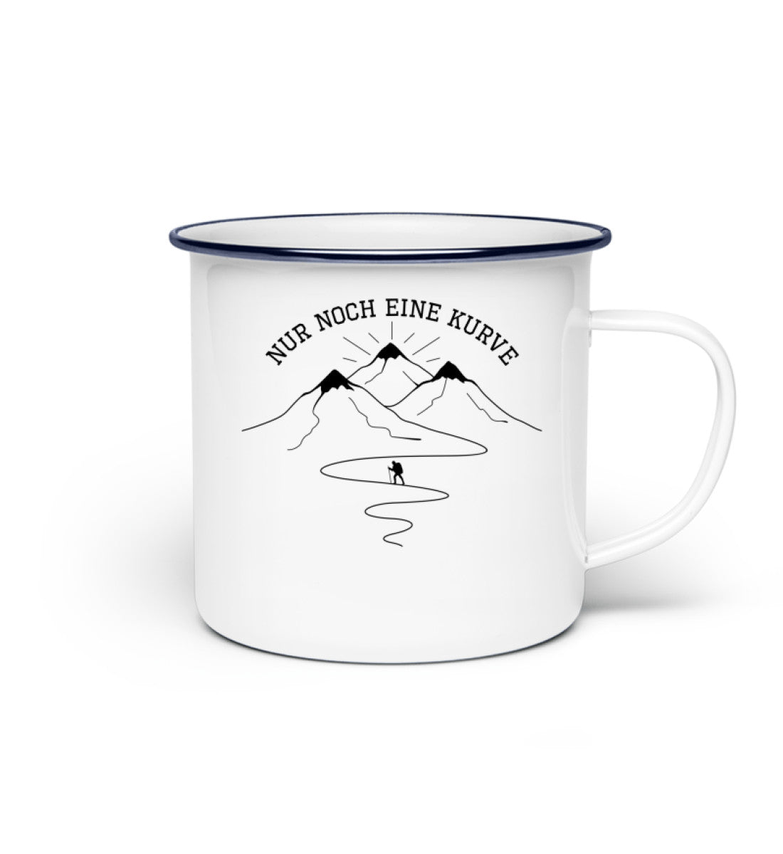 Nur noch eine Kurve - Emaille Tasse berge wandern