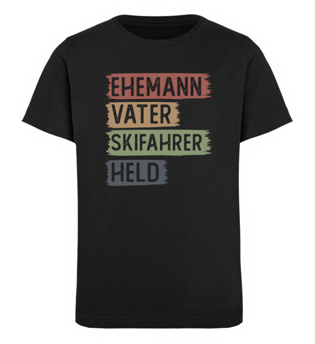 Ehemann, Vater, Skifahrer, Held - Kinder Premium Organic T-Shirt ski Schwarz