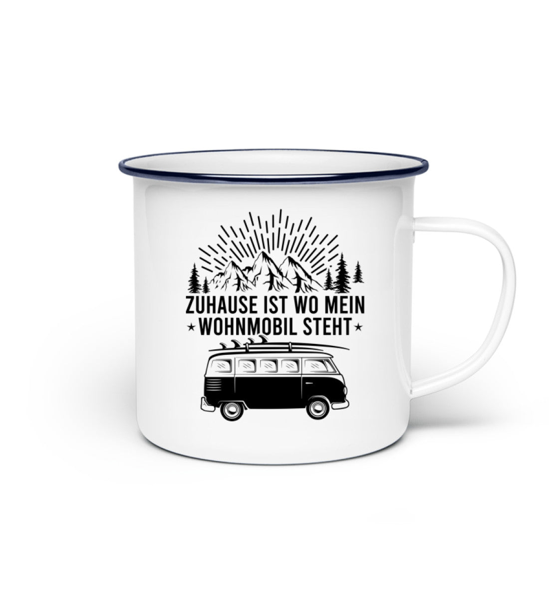 Zuhause ist wo mein Wohnmobil steht - Emaille Tasse camping