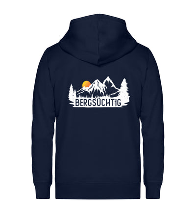 Bergsüchtig - Unisex Premium Organic Sweatjacke berge wandern Navyblau