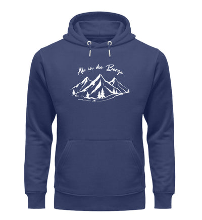 Ab in die Berge - Unisex Premium Organic Hoodie berge wandern Navyblau