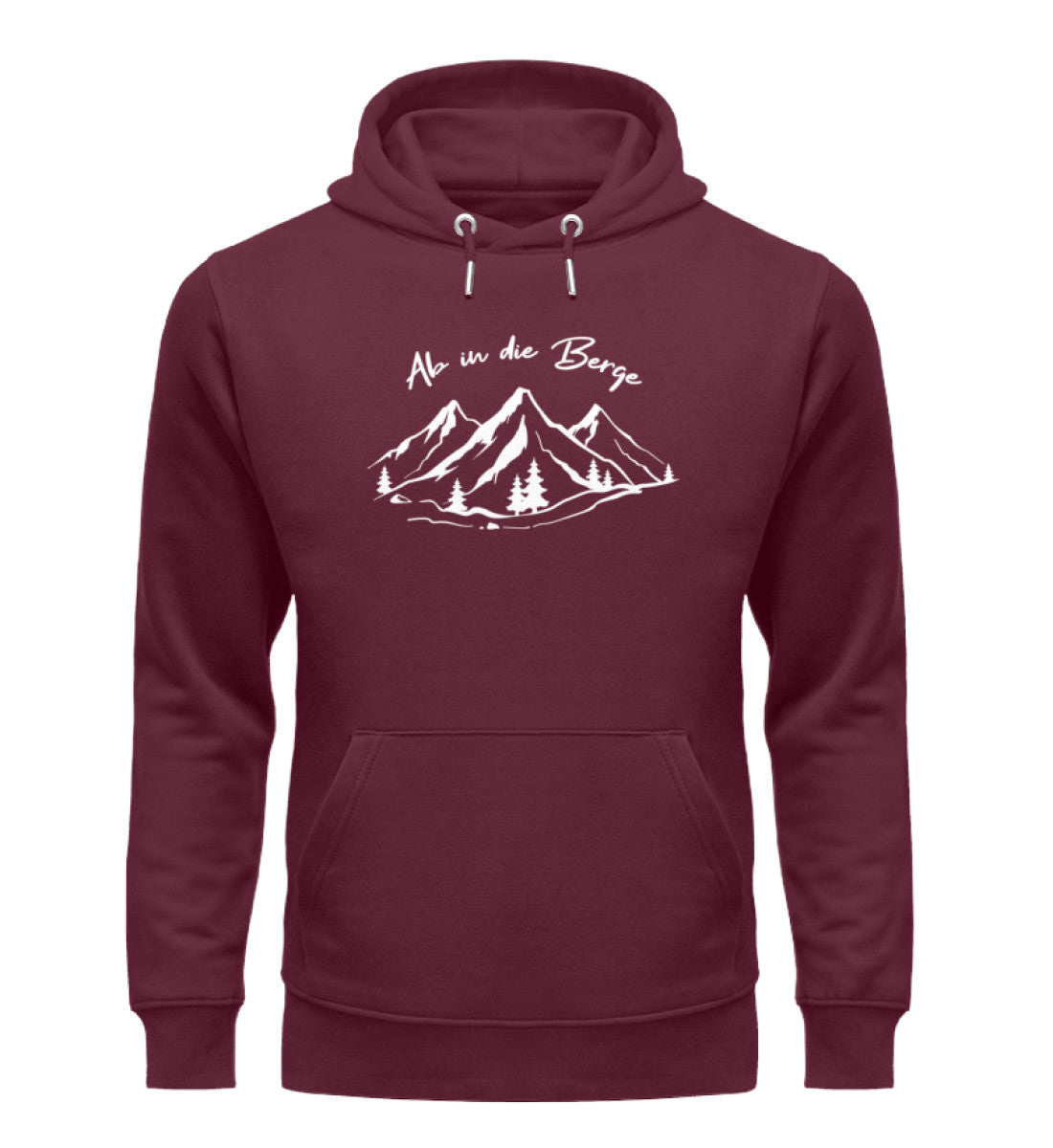 Ab in die Berge - Unisex Premium Organic Hoodie berge wandern Weinrot