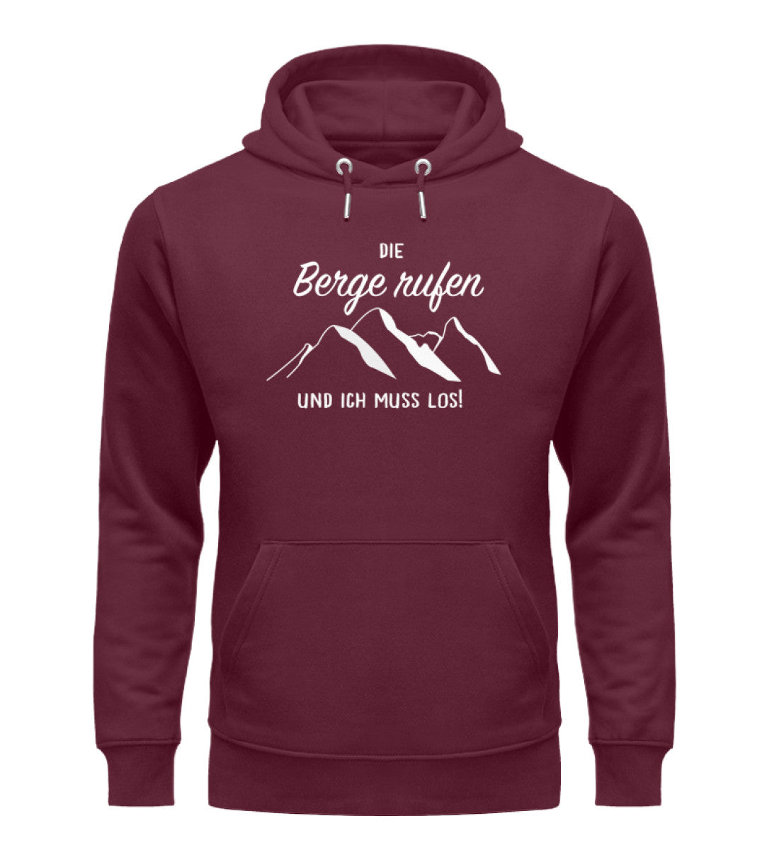 Die Berge rufen und ich muss los - Unisex Premium Organic Hoodie berge wandern Weinrot