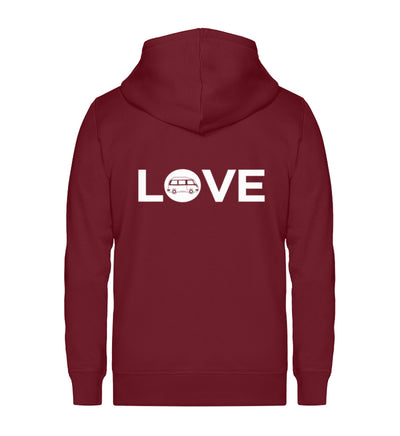 LOVE Camper - Unisex Premium Organic Sweatjacke camping Weinrot