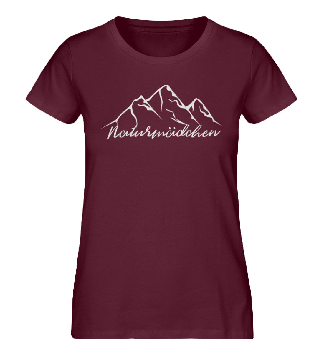 Naturmädchen - Damen Organic T-Shirt camping wandern Weinrot