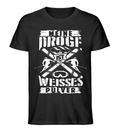 Meine Droge ist weißes Pulver - Herren Organic T-Shirt ski Schwarz