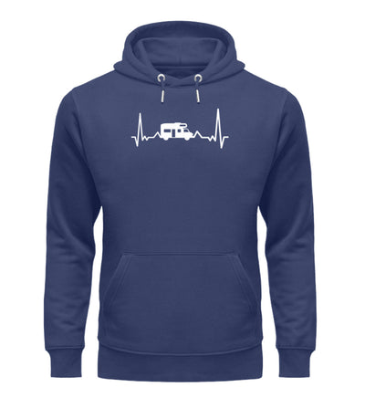 Herzschlag Camping - Unisex Premium Organic Hoodie camping Navyblau