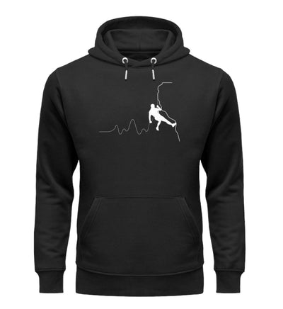 Herzschlag Bergsteiger - Unisex Premium Organic Hoodie klettern Schwarz