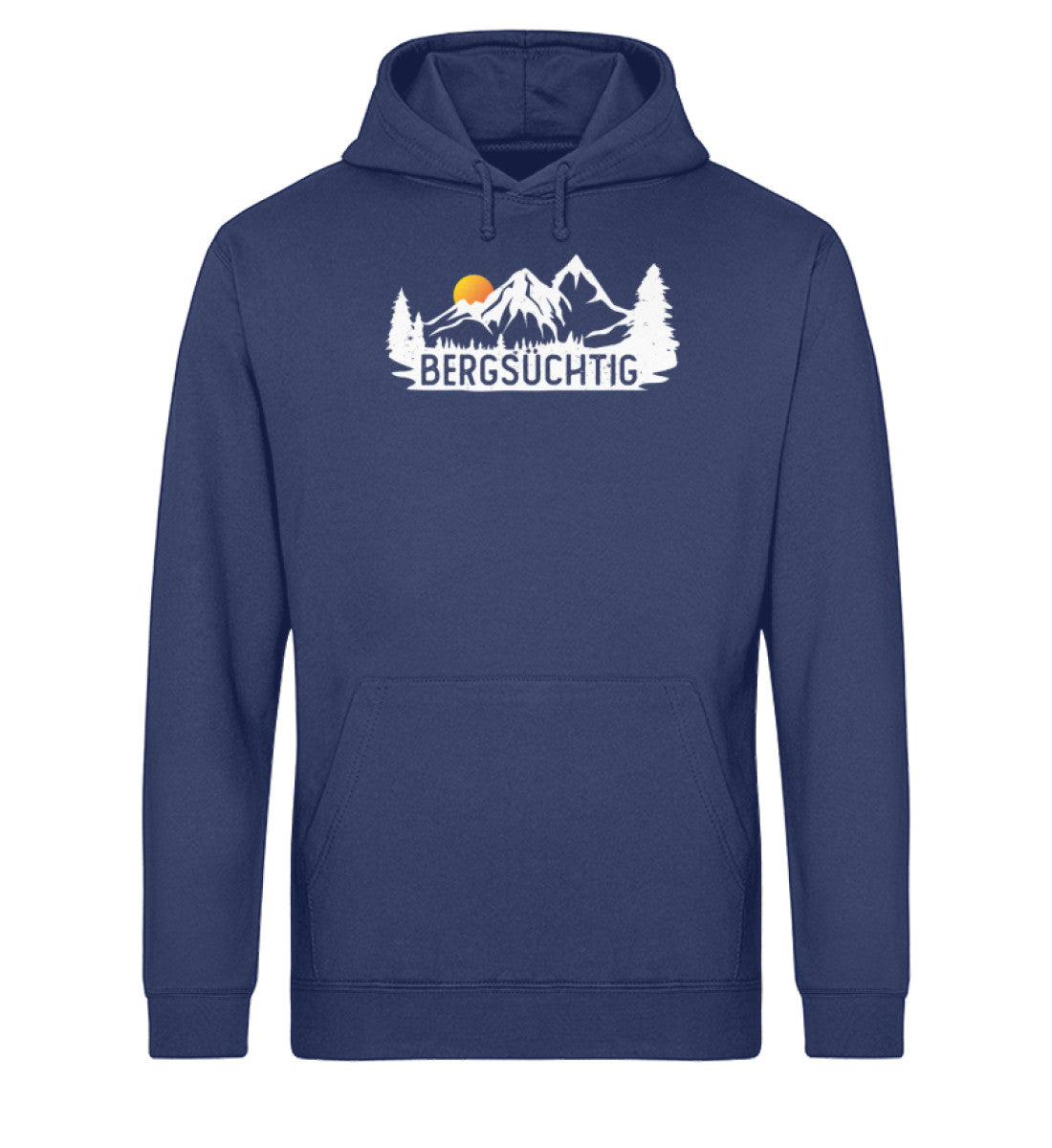 Bergsüchtig - Unisex Organic Hoodie berge wandern Navyblau