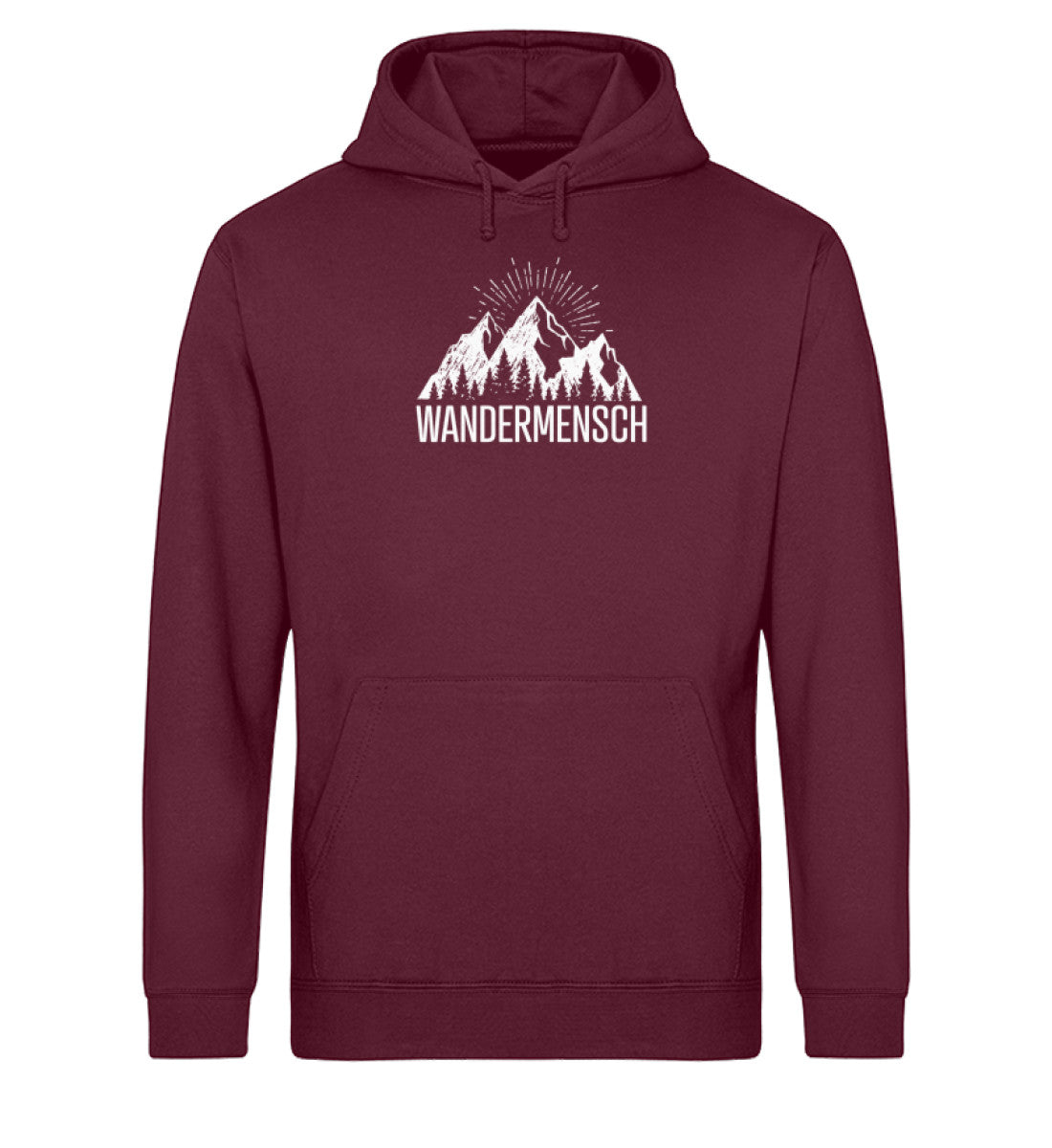 Der Wandermensch - Unisex Organic Hoodie berge wandern Weinrot