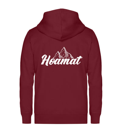 Hoamat - Unisex Premium Organic Sweatjacke berge Weinrot