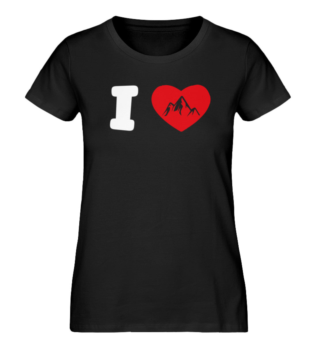 I Love Berge - Damen Premium Organic T-Shirt berge Schwarz