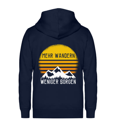 Mehr Wandern weniger Sorgen - Unisex Premium Organic Sweatjacke wandern Navyblau