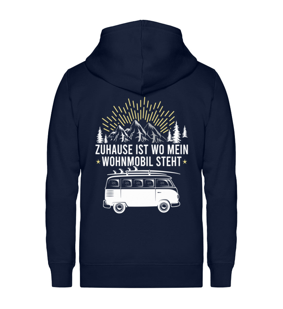 Zuhause ist wo mein Wohnmobil steht ~ - Unisex Premium Organic Sweatjacke Navyblau