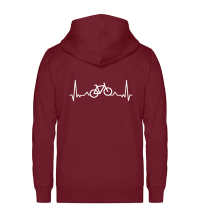 Herzschlag Fahrrad - Unisex Premium Organic Sweatjacke fahrrad Weinrot