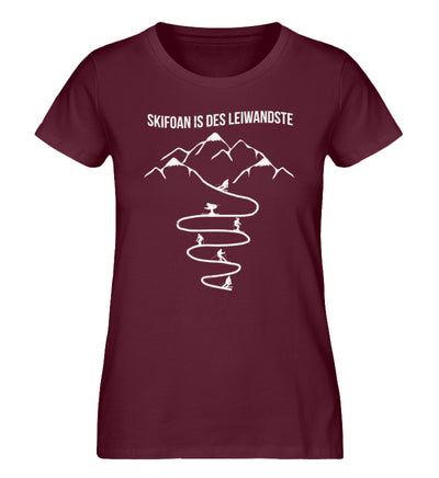 Skifoan is des leiwandste - Damen Organic T-Shirt ski Weinrot