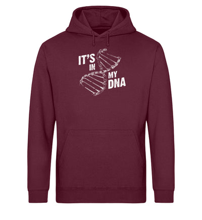 Its in my DNA - Unisex Organic Hoodie fahrrad mountainbike Weinrot