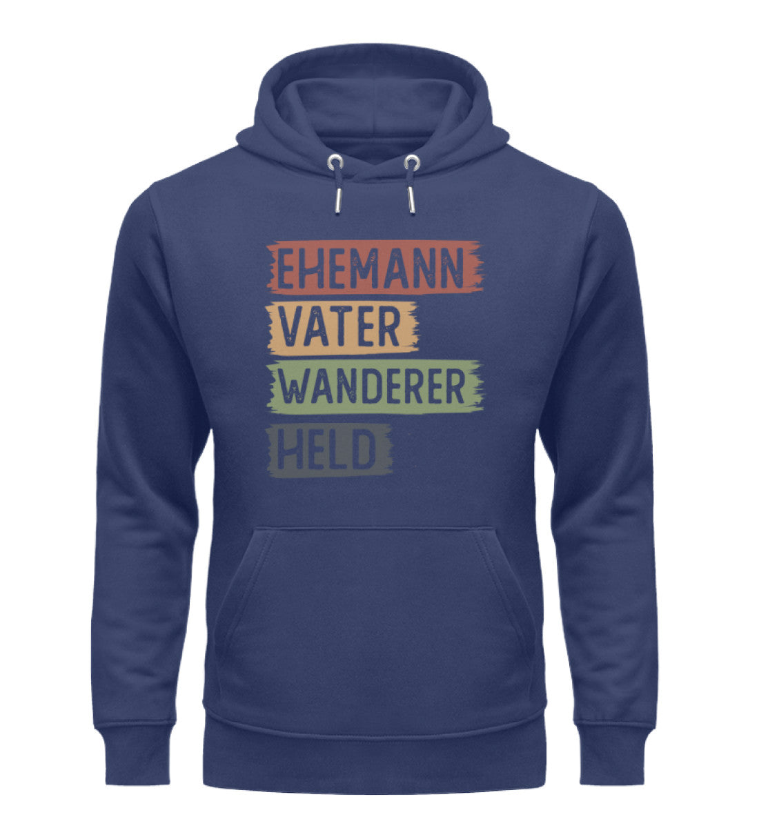 Ehemann, Vater, Wanderer, Held - Unisex Premium Organic Hoodie wandern Navyblau