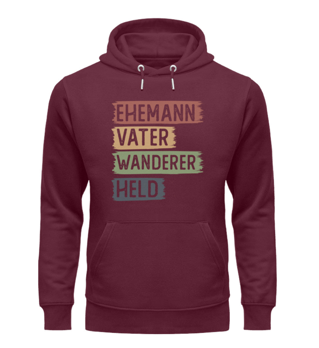 Ehemann, Vater, Wanderer, Held - Unisex Premium Organic Hoodie wandern Weinrot