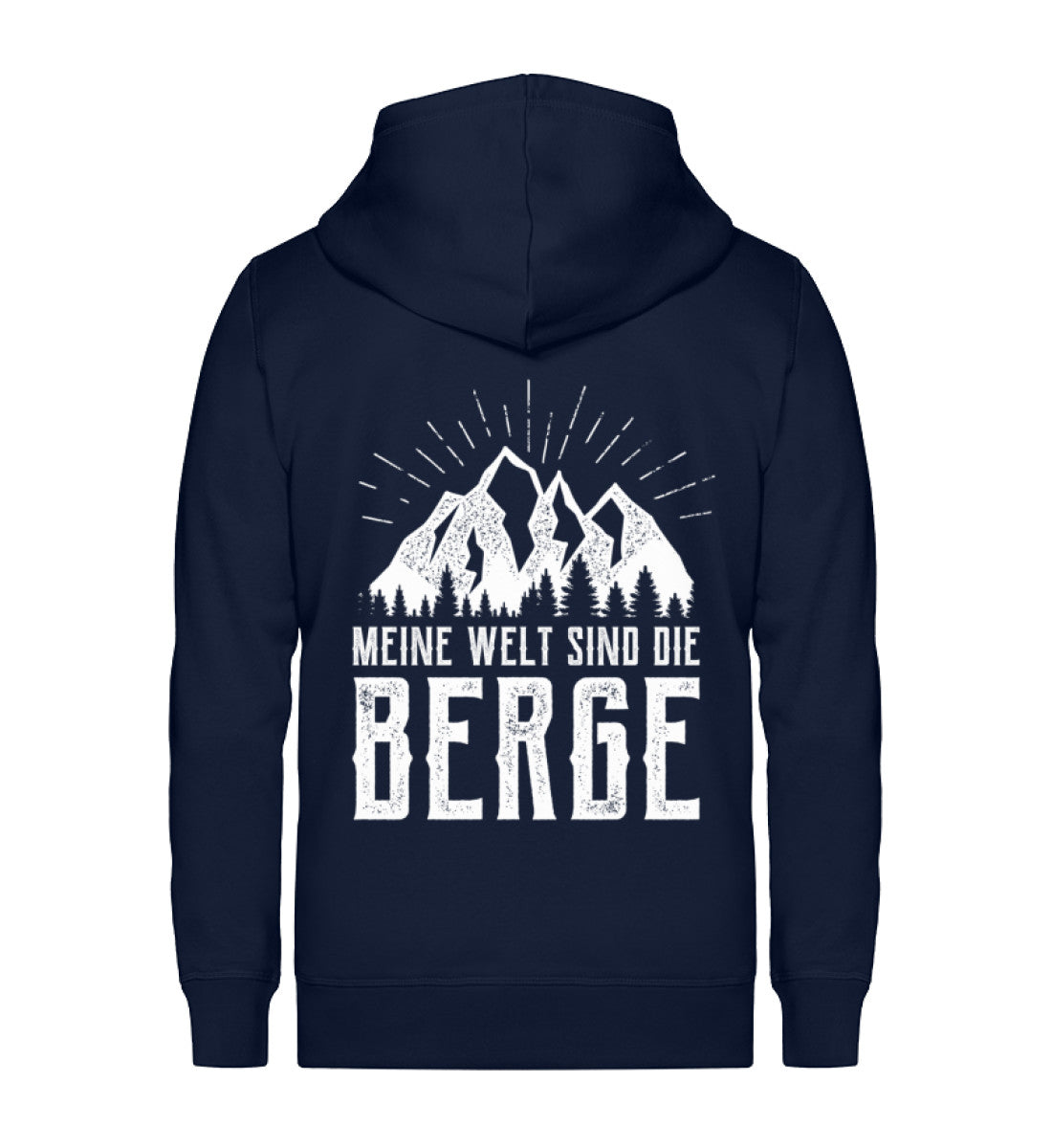 Meine Welt sind die Berge - Unisex Premium Organic Sweatjacke berge Navyblau